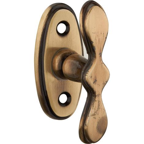- Pomo de ventana - Latón patinado - Cuadrado de 7 mm - Cierre seguro y fácil - Para carpintería interior y exterior - Dorado (1/5)