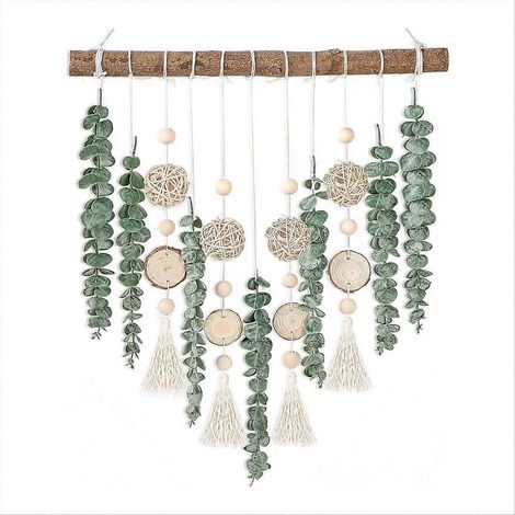Décoration murale en eucalyptus avec bâtonnet en bois (1/5)