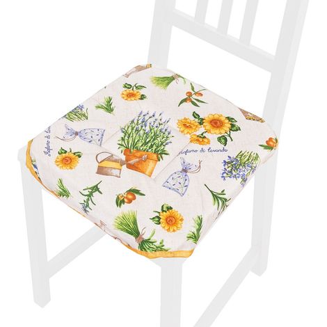 Cuscino Sedia Universale Cotone Lavabile Coprisedia Cucina Trapuntato Lavanda Shabby Chic