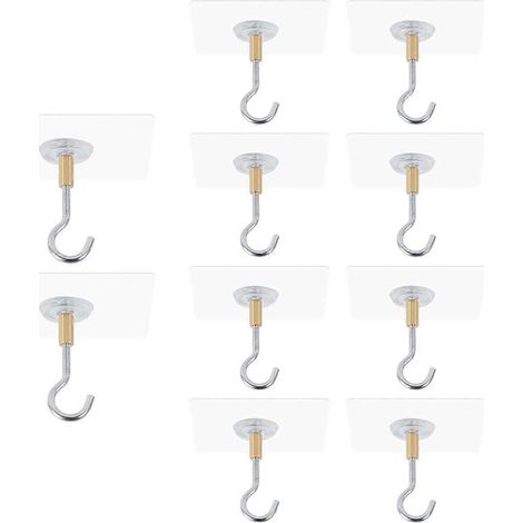 Crochets de plafond autocollants, lot de 10, supportant jusqu'à 5 kg (1/5)