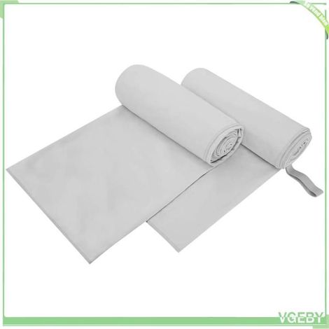 42011466 Serviettes de sport 2 pcs Gris foncé 200 x 100 cm (1/5)