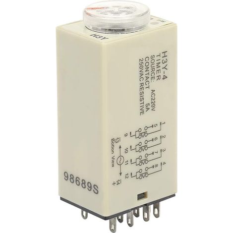 Relais temporisé multifonction, délai de mise sous tension H3Y-4, relais 0-60 minutes relais de répétition électronique relais de temps AC 220V 5A (1/5)
