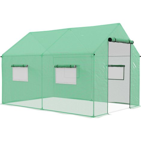 Foliengewächshaus 2x3x2m winddicht mit Rollfenster & UV-Schutz, ideal für Tomaten, stabile Stahlkonstruktion in Grün 
On-Site