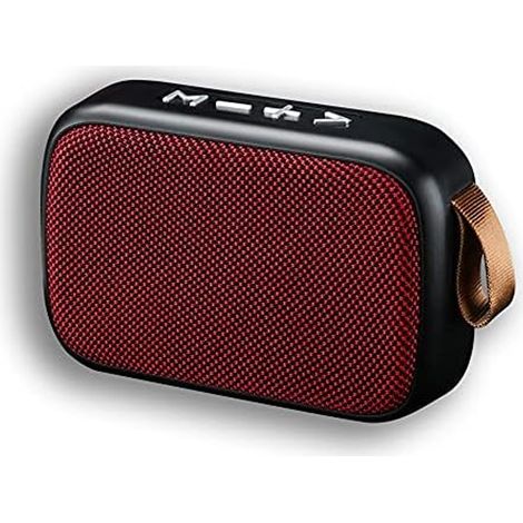 Kabelloser Bluetooth-Lautsprecher, tragbarer Mini-USB-Stereo-Lautsprecher mit FM-Radio und Subwoofer für den Außenbereich (rot) (1/4)