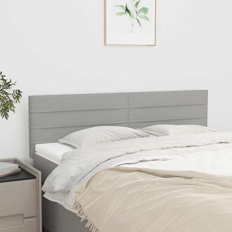 vidaXL Cabeceros tela gris claro 144x5x78/88 cm (1/5)