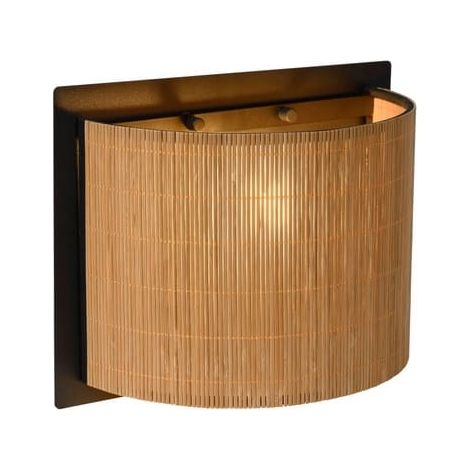 Applique Lucide Magius rattan/nero E27 1 luce 40W dimmerabile (1/5)