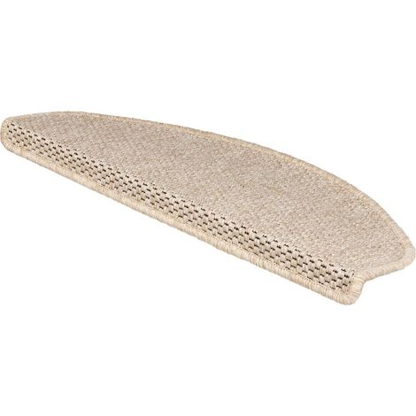 Tapis d'escalier Kalkutta Beige Demi-circulaire 23,5 x 65 cm