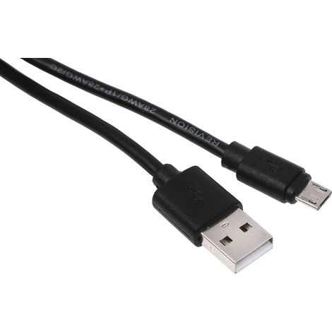 Câble USB RS PRO, Micro USB B vers USB A, Noir, 1.8m ( Prix pour 1 )