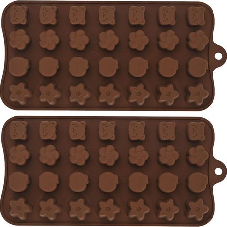 Silikon-Schokoladenform – 2 Stück – Lebensmittelecht – Hitzebeständig und kältebeständig – Für Schokolade, Pralinen und Eiscreme (1/5)