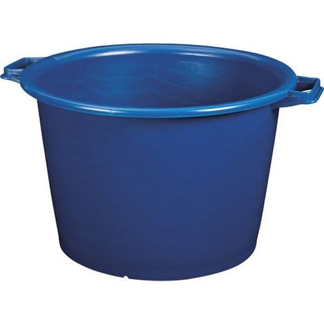 Baquet rond 30L Ø44cm bleu – Récipient en polyéthylène recyclé – Résistant aux chocs et aux UV – Poignées extérieures pour prise en main confortable – Aluminium Et Plastique