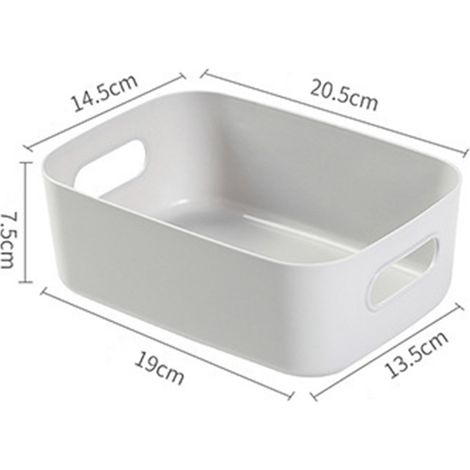 Panier de Rangement de Bureau en PP, Boîte de Rangement Cosmétique Gris Clair pour Organiser les Petits Objets Ménagers avec Poignée (1/2)