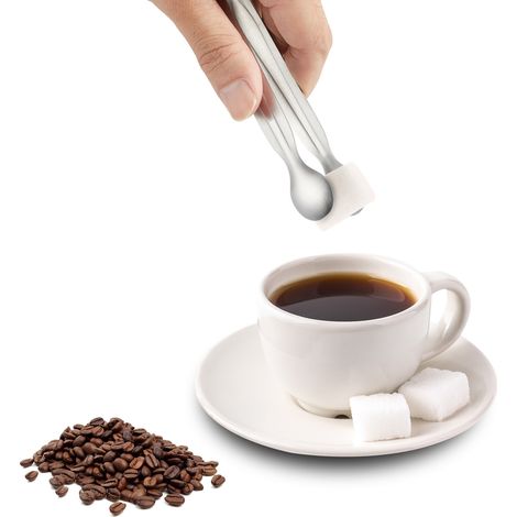 Mini pinces de service, lot de 4 pinces à sucre en acier inoxydable, pinces à glaçons de 11 cm, pinces à apéritifs pour bar à café, goûter, desserts, seaux à sucre et à glaçons.