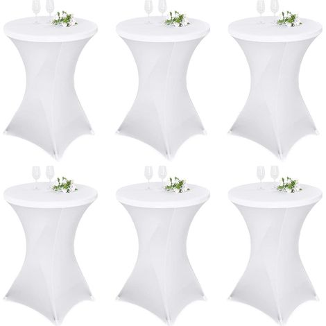 Husse Stehtisch Stretch 6er 80-85cm Verstärkung Weiß 80×110cm(6Pcs) (1/5)