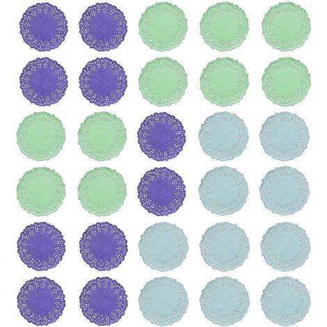 Napperons en papier colorés et dentelle pour la décoration, lot de 300 pièces (1/5)