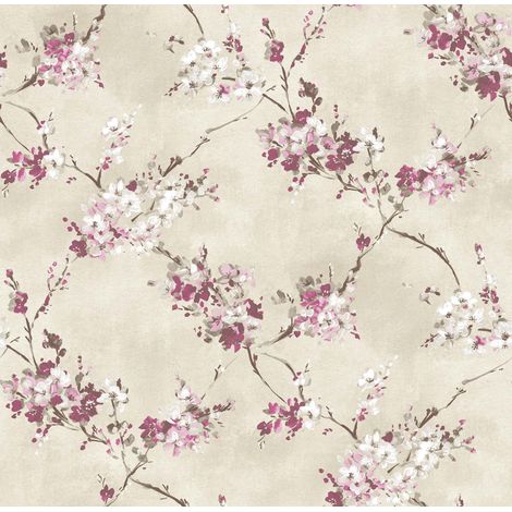 papier peint fleurs beige et rose - Sanders & Sanders (1/3)