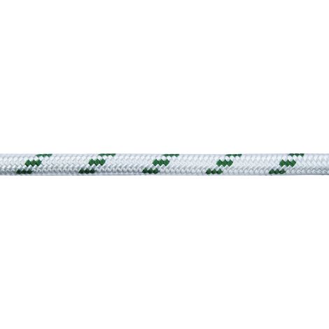 Corda in poliestere Ø 10 mm. bianco con segnalino verde 50 mt.