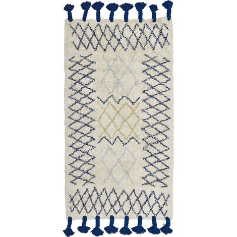 Teppich ERZINCAN Beige 80 x 150 cm Baumwolle