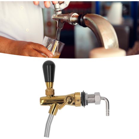 Robinet réglable à poignée courte pour tireuses à bière réglables Kegerator, robinets de fût de brassage en acier inoxydable (1/5)