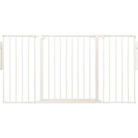 Safetots Premium Multi Panel Room Divider, up to 148cm Wide, White, 70cm Tall, Flexible Barrier with Door for Baby and Toddler