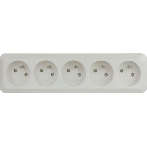 Bloc multiprise à câbler 5 prises 2P+T 16A – Puissance maximale 3680W – Protection enfant intégrée – Conforme NF – Câblage H05VV-F 3G1,5 mm² – DIO (1/5)