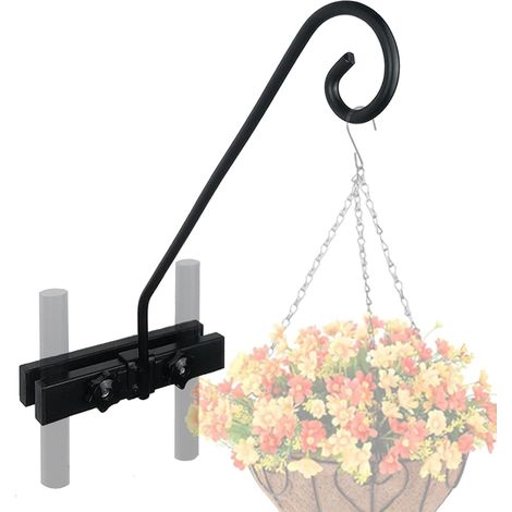 Hängende Pflanzenhalterung für den Außenbereich, robust, für Geländer oder Pflanzkübel, stabiler Metall-Gartenhaken, langlebiger beschichteter Stahl, sichere Befestigung, für Balkon, Treppen, Garten, 