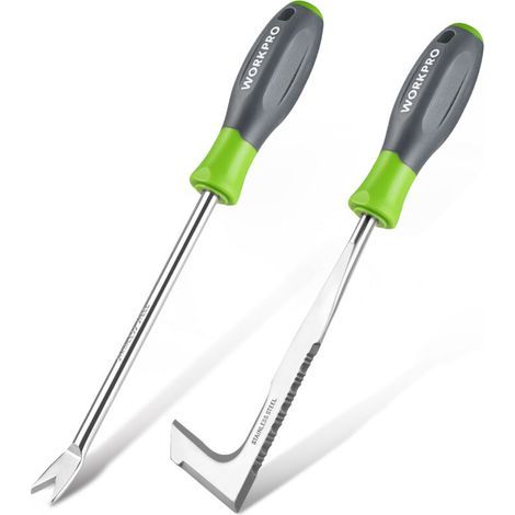 WORKPRO Desherbeur Manuel 2 Pièces, Couteau Désherbeur, Désherbeur Manuel en Acier Inoxydable avec Poignée Plastique, Arrache Mauvaise Herbe, Outil Désherbage pour Jardin (1/5)