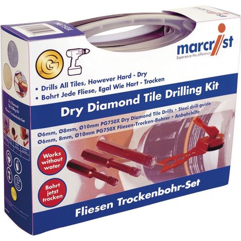 Fliesenbohrer-Set PG750X-HEX Set 6/8/10 + Anbohrhilfe (1/4)