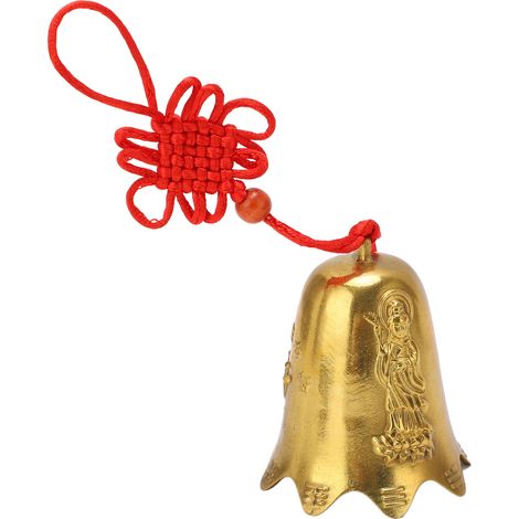 Cloche suspendue en laiton, diamètre 6,5 cm, hauteur 8 cm, porte-bonheur décoratif Feng Shui chinois, charmant pendentif (1/5)