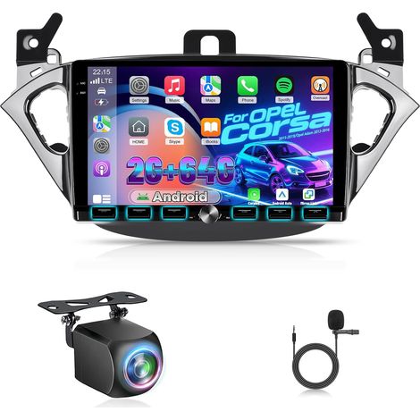 Autoradio pour Corsa 2015-2019/Adam 2013-2016, 2G+64G Écran Tactile Android 9 Pouces, égaliseur Bandes, CarPlay, Android Auto, Commandes au Volant, Bluetooth 5.0, Wi-FI (1/5)