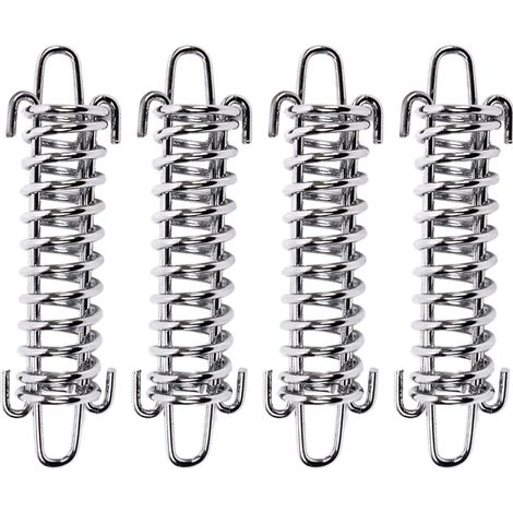 Boucle À Ressort Pour Tente - Ressort En Acier Nickelé - Pour Auvent Et Corde De Tente - Kit De Fixation Pour Voile De Jardin - 4 Pièces