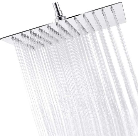 Pommeau de Douche Rond en Acier Inoxydable 304, Ultra Fin, Haute Pression, avec Boule Pivotante Réglable (1/5)
