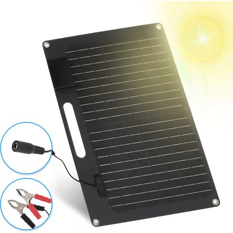 Panneau Solaire 100W Mono-Cristallin Double Sortie 12V/24V Chargeur de Batterie Voiture avec Régulateur et 2 Ports USB-AUTRES (1/5)