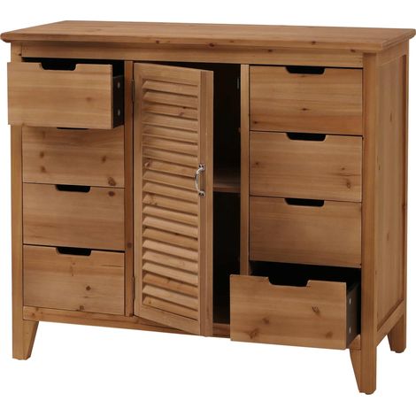 Commode de pharmacien HWC-O63, armoire avec compartiments de rangement et tiroirs, style vintage shabby avec volets 80x9 (1/5)