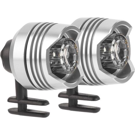 Lot de 2 lampes frontales pour chaussures, en alliage d'aluminium, alimentées par piles, multi-usages, pour vélo, camping et randonnée (argenté). (1/5)