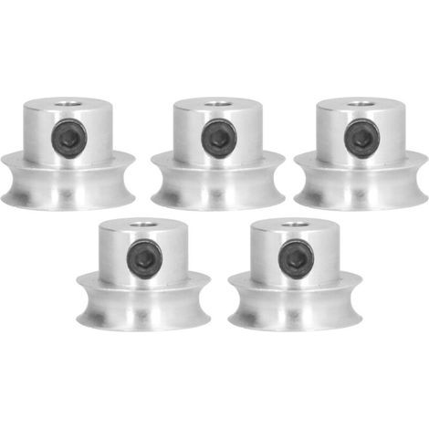 5 Pièces Poulie Ronde Fixe à Vis, Poulie en V Durable avec Alésage de 16mm pour Transmission par Courroie Ronde (5401000600016 Ouverture 6mm) (1/5)