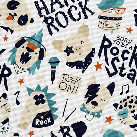 Tela decorativa para exteriores Oxford - Motivo animal - Estrellas de rock I DX364 (1/5)