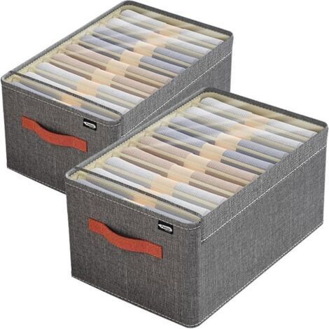 Lot de 2 organiseurs de penderie, avec couvercle, tiroirs, système de rangement à 9 compartiments, pour pantalons, vêtements (1/5)