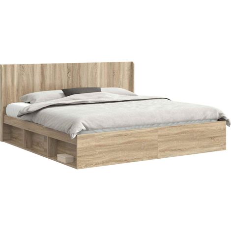 Maison Exclusive - Struttura del letto con stoccaggio e testata Rovere Sonoma (1/5)