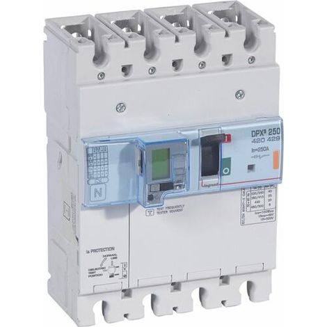 Disjoncteur électronique différentiel avec unité de mesure DPX³250 pouvoir de coupure 25kA 400V - 4P - 250A - LEGRAND