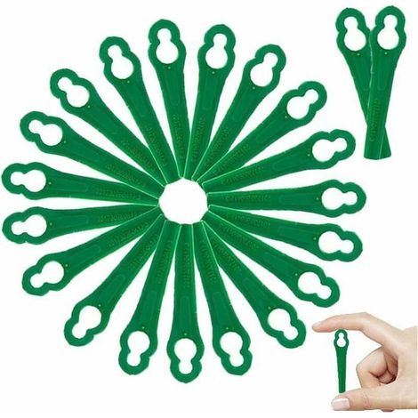 80pcs Lames débroussailleuse – ABS durable 83x20mm – Pour jardin, ferme et désherbage efficace – Vert (1/5)