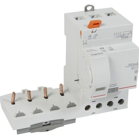 Bloc différentiel adaptable à vis DX³ pour disjoncteur 1 module par pôle - 4P 400V - 63A - typeAC 300mA sélectif - LEGRAND (1/2)