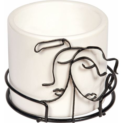 ETM Visi Portapiante D 8 Cm H 6 Cm Bianco