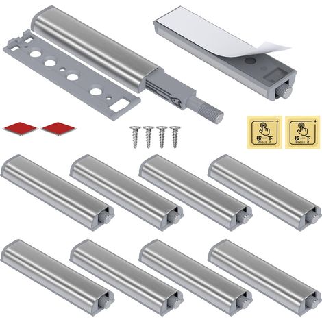 Aimant Poussoir Porte Placard Jiayi Lot de 10 Push Open Latch, Verrou Poussoir Magnétique pour Tiroir Aimant Fermeture Systeme Appuyez pour Ouvrir et Fermer L'Armoire, Meuble (1/4)