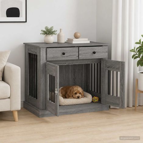 vidaXL Mueble para jaula de perro Sonoma gris 90 x 47,5 x 80 cm (1/5)