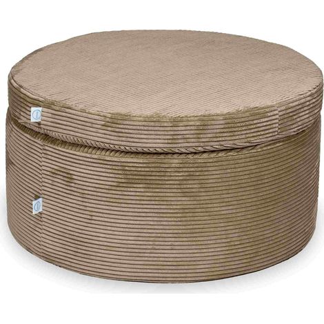 Pouf de jeu modulaire en velours côtelé couleur caramel (1/5)