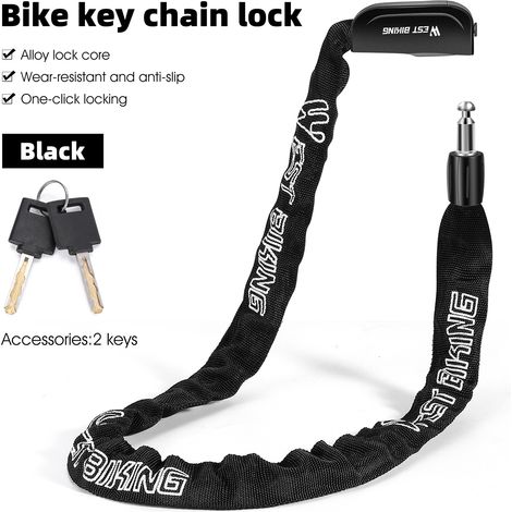 Chaîne antivol haute résistance pour vélos, motos et portails, avec 2 clés. (1/5)
