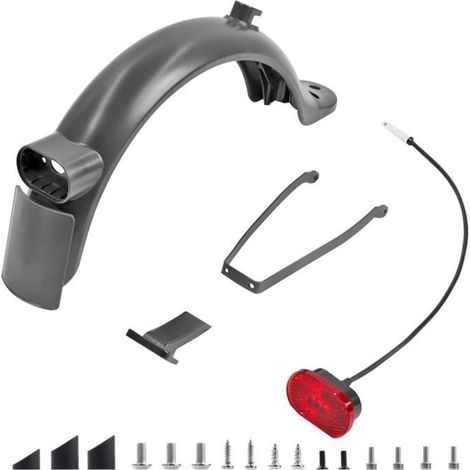 Garde-Boue de Scooter - Xiaomi - PRO2/Mi3/1S/M365 - Noir - Avec Feu Arrière - Support Inclus (1/4)
