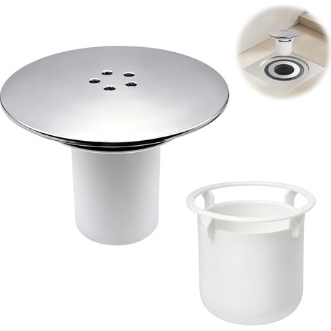 Bonde de Douche 90mm, Capot chromé 11.8cm et Siphon Douche (1/5)