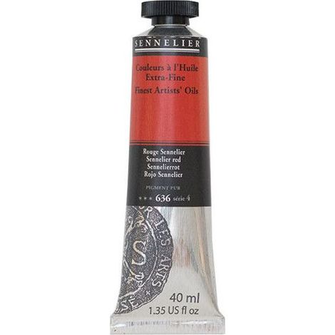 Peinture à l'huile - Sennelier - Rouge - 40ml - Pigments naturels - Finition satinée brillante