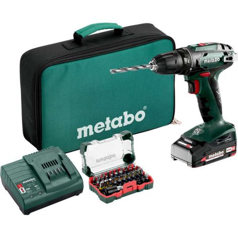 Metabo BS 18 Aku Vŕtačka so skrutkovačom + 1 x 2,0Ah + Bit-box v textil kufor (1/8)
